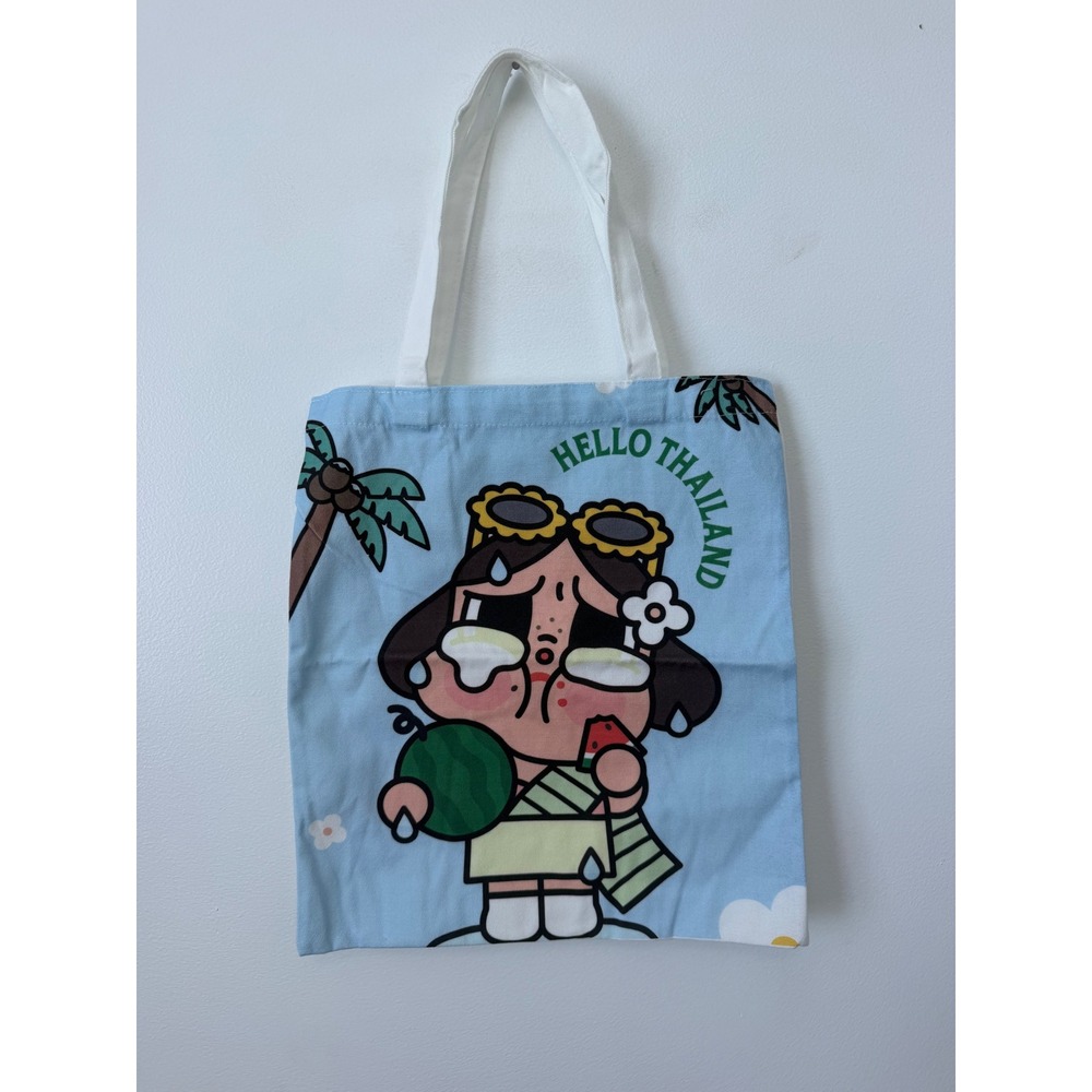 CRYBABY "Hello Thailand" Inspired Blue Cotton Tote – Watermelon – NWOT